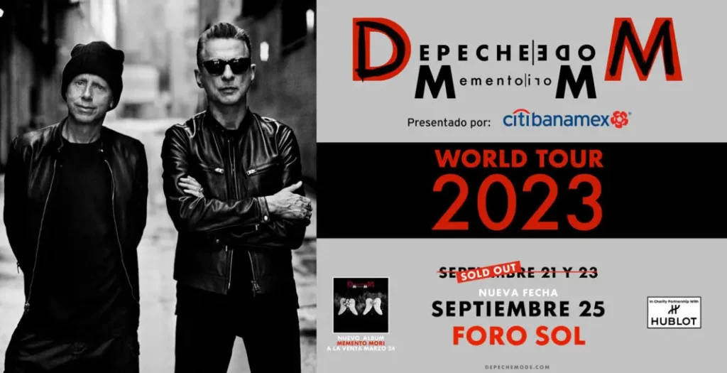 Flyer Depeche Mode en CDMX 2023