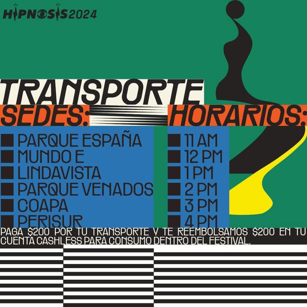 Rutas de transporte al Hipnosis por $200MXN viaje redondo