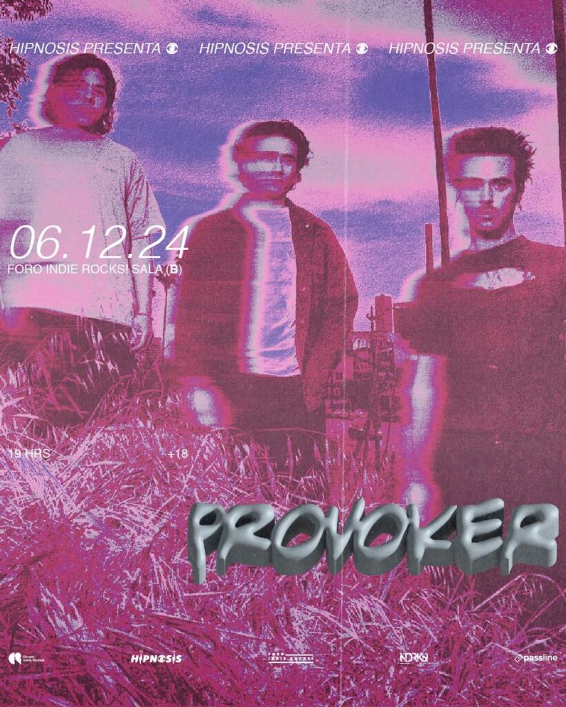 Flyer del concierto de Provoker en Foro IndieRocks! el 6 de diciembre de 2024 