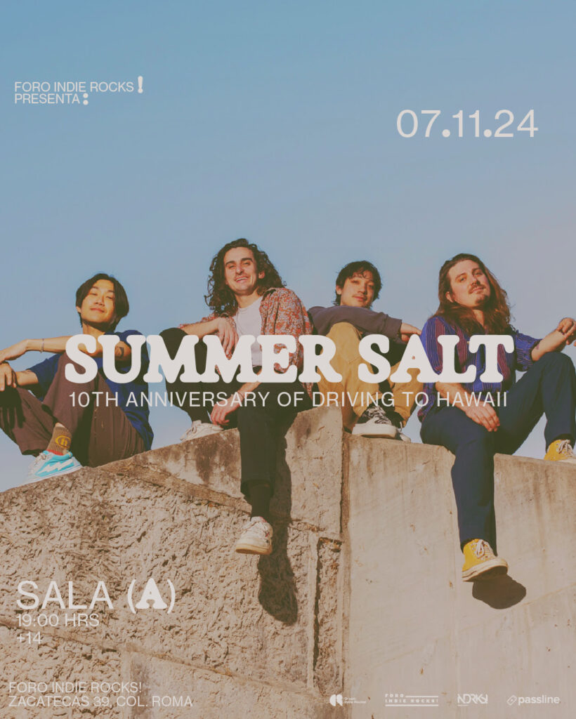 Flyer Summer Salt en la Sala (A) Foro Indie Rocks el 7 de noviembre 2024