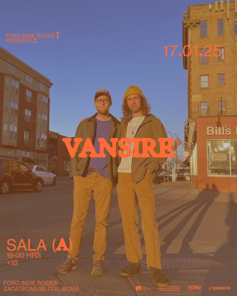 Flyer del concierto de Vansire en Foro Indie Rocks! el 17 de enero 2025